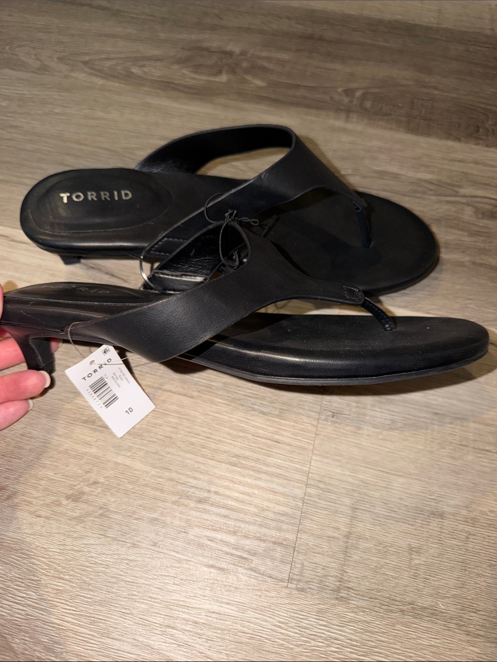 torrid Black Thong Kitten Heel Sandals